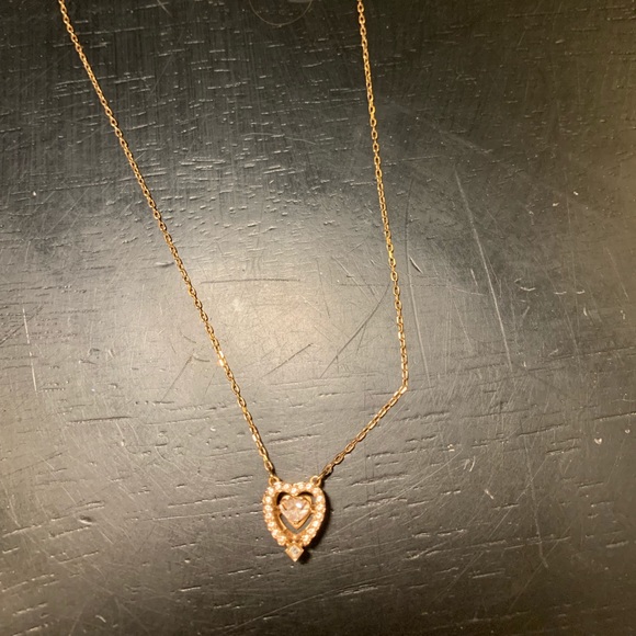 Swarovski Sparkling Dance Heart Rose Gold Necklace - Picture 4 of 8